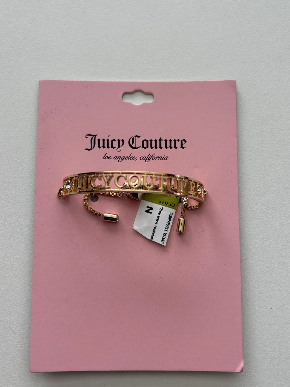 Juicy Couture Rose Gold Heart Slider Bracelet